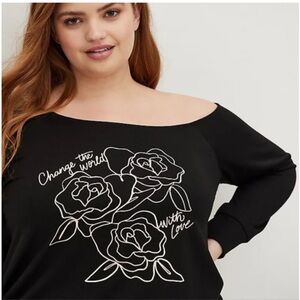 Torrid 1X change the world with love sweater.